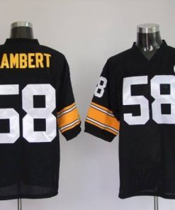 Mitchell & Ness Steelers #58 Jack Lambert Black Stitched Throwback NFL Jersey