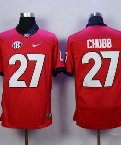 Bulldogs #27 Nick Chubb Red Limited Stitched NCAA Jersey