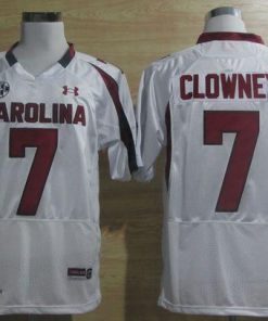 South Carolina #7 Javedeon Clowney White SEC Patch Stitched NCAA Jersey