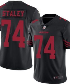 Nike 49ers #74 Joe Staley Black Men's Stitched NFL Limited Rush Jersey