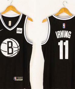 Men's Brooklyn Nets #11 Kyrie Irving Black 2019 Stitched NBA Jersey