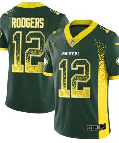 Men's Packers #12 Aaron Rodgers Green 2018 Drift Fashion Color Rush Limited Stitched NFL Jersey