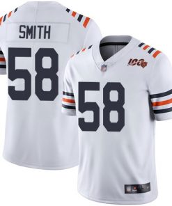 Men's Chicago Bears #58 Roquan Smith White 2019 100th Season Limited Stitched NFL Jersey