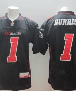 Redblacks #1 Henry Burris Black Stitched CFL Jersey