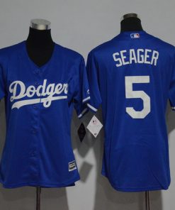 Women's Los Angeles Dodgers #5 Corey Seager Majestic Royal Cool Base Player Stitched MLB Jersey