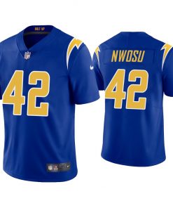 Men's Los Angeles Chargers #42 Uchenna Nwosu 2020 Royal Vapor Untouchable Limited Stitched Jersey