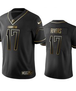 Men's Los Angeles Chargers #17 Philip Rivers 2019 Black Gold Edition Stitched NFL Jersey