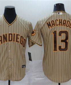 Men's San Diego Padres Tan Brown #13 Manny Machado Stitched MLB Jersey