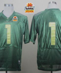 Ducks #1 Fan Green With PAC-12 Patch Tostitos Fiesta Bowl Stitched NCAA Jersey