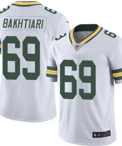 Nike Packers #69 David Bakhtiari White Men's Stitched NFL Limited Rush Jersey