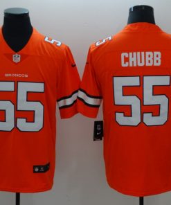 Men's Nike Broncos #55 Bradley Chubb Orange Limited Rush Stitched NFL Jersey