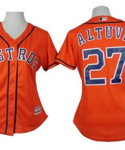Astros #27 Jose Altuve Orange Alternate Women's Stitched MLB Jersey