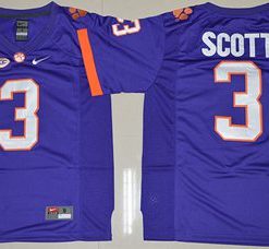 Tigers #3 Artavis Scott Purple Limited Stitched NCAA Jersey