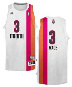 Heat #3 Dwyane Wade White ABA Hardwood Classic Stitched NBA Jersey