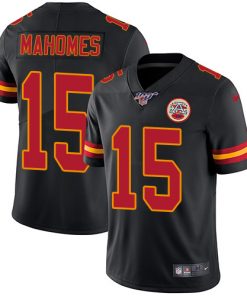 Men's Kansas City Chiefs #15 Patrick Mahomes Black 2019 100th Season Vapor Untouchable Limited Stitched NFL Jersey