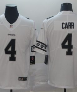 Men's Oakland Raiders #4 Derek Carr White 2019 Team Logo Cool Edition Stitched NFL Jersey