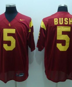 Trojans #5 Reggie Bush Red Stitched NCAA Jersey