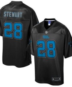 Nike Panthers #28 Jonathan Stewart Black Men's NFL Pro Line Black Reverse Fashion Game Jersey