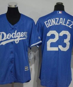 Dodgers #23 Adrian Gonzalez Blue Alternate Women's Stitched MLB Jersey