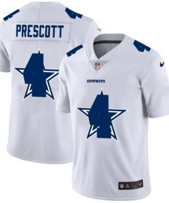 Men's Dallas Cowboys #4 Dak Prescott White Stitched NFL Jersey