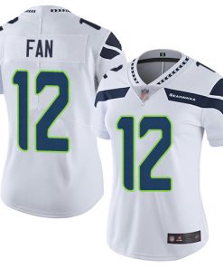 Women's Seahawks #12 Fan White Vapor Untouchable Limited Stitched NFL Jersey
