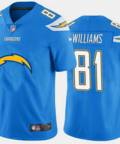 Men's Los Angeles Chargers #81 Mike Williams Blue 2020 Team Big Logo Limited Stitched Jersey