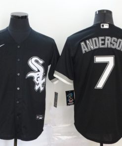 Men's Chicago White Sox Blank #7 Tim Anderson Black Cool Base Stitched MLB Jersey
