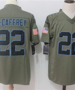 Men's Nike Carolina Panthers #22 Christian McCaffrey Olive Salute To Service Limited Stitched NFL Jersey