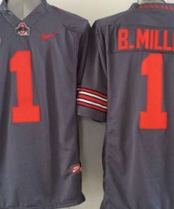 Buckeyes #1 Braxton Miller Grey Limited Stitched NCAA Jersey