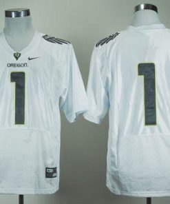 Ducks #1 Fan White With PAC-12 Patch Stitched NCAA Jersey