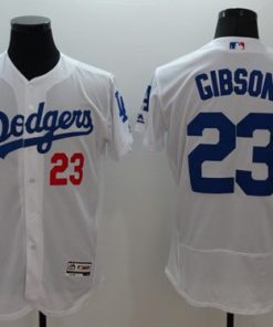 Dodgers #23 Kirk Gibson White Flexbase Authentic Collection Stitched MLB Jersey
