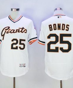 Giants #25 Barry Bonds White Flexbase Authentic Collection Cooperstown Stitched MLB Jersey