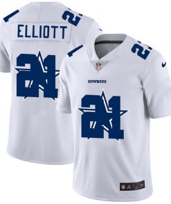 Men's Dallas Cowboys #21 Ezekiel Elliott White Stitched NFL Jersey
