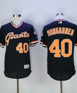 Men's San Francisco Giants #40 Madison Bumgarner Black Cool Base Cooperstown Collection Player Stitched MLB Jersey