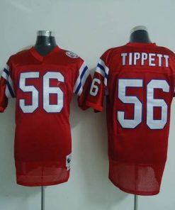 Mitchell And Ness Patriots #56 Andre Tippett Red Stitched Throwback NFL Jersey