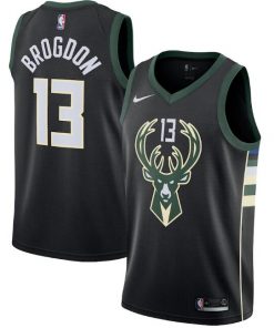 Men's Milwaukee Bucks Black #13 Malcolm Brogdon Statement Edition Stitched Swingman NBA Jersey