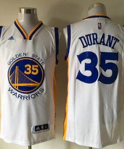 Warriors #35 Kevin Durant White Home Stitched NBA Jersey