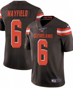 Men's Cleveland Browns 100th #6 Baker Mayfield Brown NFL Vapor Untouchable Limited Stitched Jersey