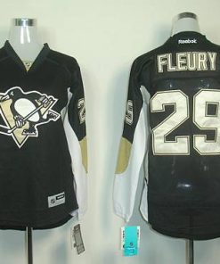 Penguins #29 Andre Fleury Black Women's Home Stitched NHL Jersey