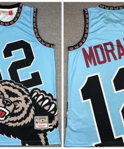 Men's Memphis Grizzlies #12 Ja Morant Light Blue Big Face Stitched Jersey