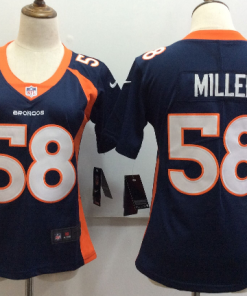 Women's Nike Denver Broncos #58 Von Miller Blue Untouchable Limited Stitched NFL Jersey