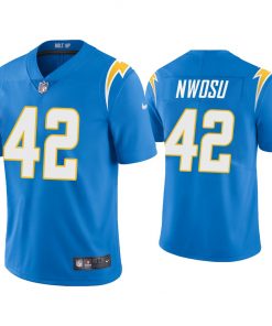 Men's Los Angeles Chargers #42 Uchenna Nwosu 2020 Blue Vapor Untouchable Limited Stitched Jersey