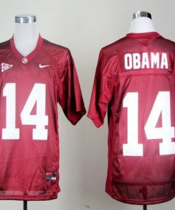 Crimson Tide #14 Barack Obama Red 14th Championship Anniversary Stitched NCAA Jersey