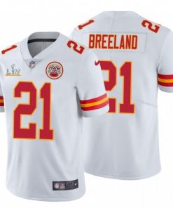 Men's Kansas City Chiefs #21 Bashaud Breeland White 2021 Super Bowl LV Limited Stitched NFL Jersey