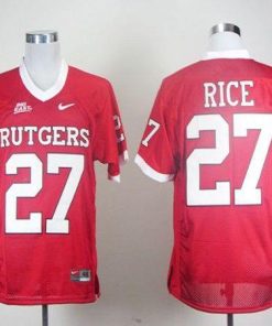 Knights #27 Ray Rice Red With Big East Patch Stitched NCAA Jersey