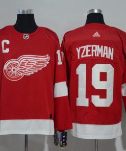 Men's Detroit Red Wings #19 Steve Yzerman Red Stitched NHL Jersey
