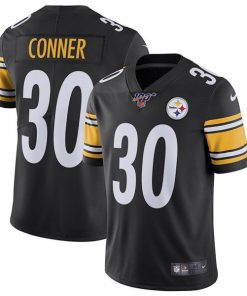 Men's Pittsburgh Steelers 100th #30 James Conner Black Stitched NFL Vapor Untouchable Limited Jersey