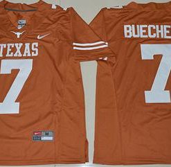 Longhorns #7 Shane Buechele Orange Limited Stitched NCAA Jersey