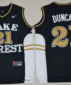 Demon Deacons #21 Tim Duncan Black Basketball Stitched NCAA Jersey