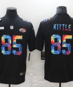 Men's San Francisco 49ers #85 George Kittle 2020 Black Crucial Catch Limited Stitched NFL Jersey